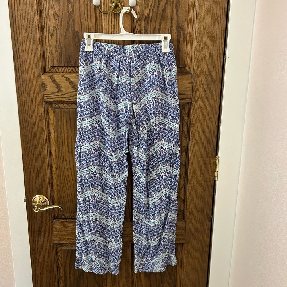 Victoria’s Secret Blue Purple and White Patterned Drawstring Pajama Pants XS - Picture 5 of 8